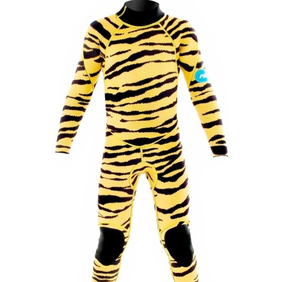 Saltskin Kids Tiger Print Wetsuit‎ Junior Medium Full Body Surf Swim Suit - Picture 1 of 7